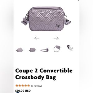 Lug Coupe 2 Convertible Crossbody Bag - Metallic Pearl